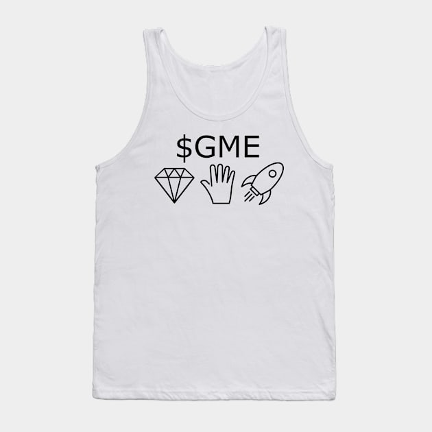 $GME Diamond Hand Rocket (black) Tank Top by Big Term Designs